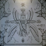 “Anunnaki (Enki)” Acrílico / lienzo. 200 x 200 cm. 2021.